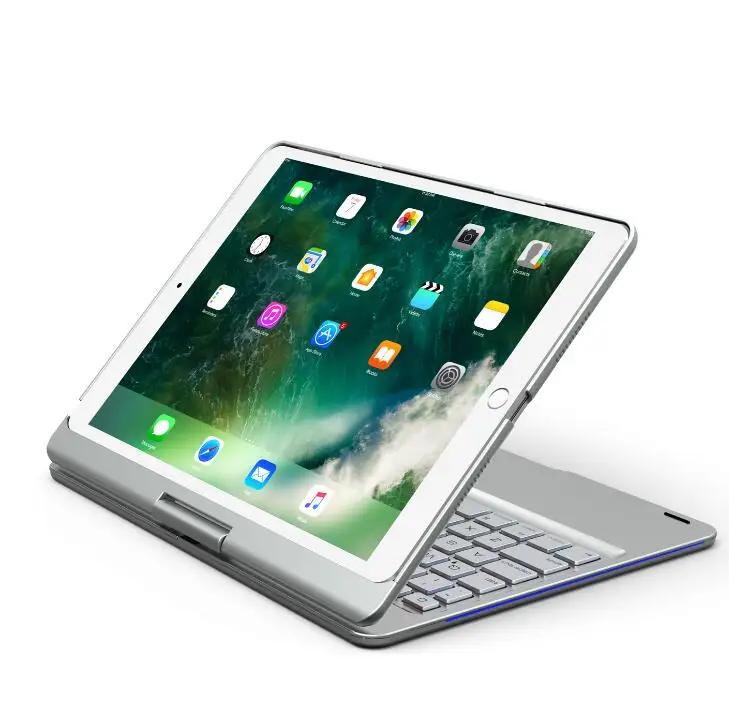 Ceny Dla iPad Pro 10.5 obróć kolorowe podświetlenie bezprzewodowa obudowa klawiatury bluetooth pokrywa dla iPad Pro 10.5 Fundas ze stopu aluminium