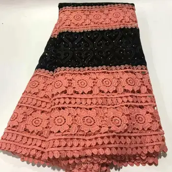 

2020 African Guipure Lace Cord Lace Embroiderey French African Cord Lace Fabric High Quality Nigeria Velvet Lace Fabric 5yard
