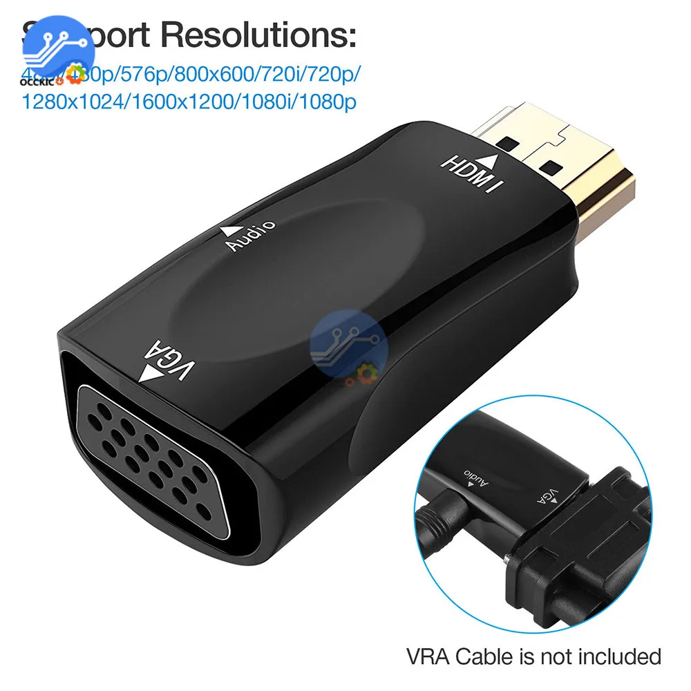 HDMI к VGA адаптер папа женскому HD 1080P аудио динамик кабель конвертер для ПК ноутбука