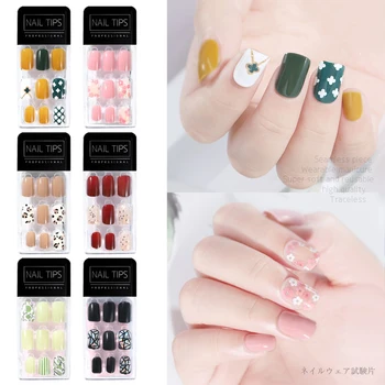 

Korea Style Fake Nails Wear Nail Detachable French Ballerina False Nails Ultra-thin No Trace Nail Patch Manicure Design Tools