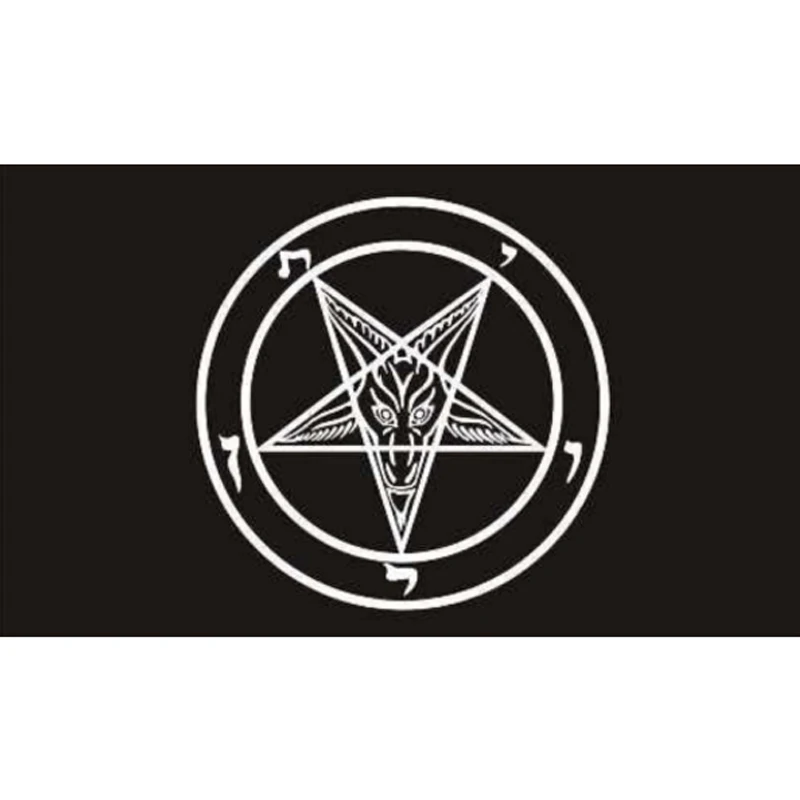 Пятиконечный Звездный баннер Baphomet прямоугольные бирки реквизит открытый 3*5 футов Сакраменто знак шоу