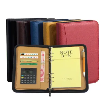 

A5 B5 A6 Spiral Binder Diary Notebook and Journal with Calculator Zipper Bag Business Note Book Manager Folder Padfolio Notepad