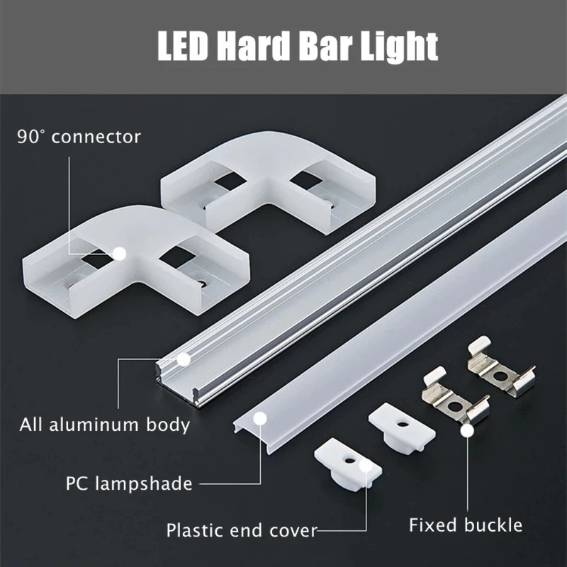 50cm Aluminium Channel For Led Strip U Style V Shape Aluminum Profile With Diffuser Milky Pc Cover Led Bar Strips Light Holder Led Bar Lights Aliexpress