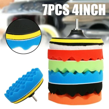 

Thickness 30mm Polishing Pads set Sponge Waxing 4inch For Car Woolen Buffer
