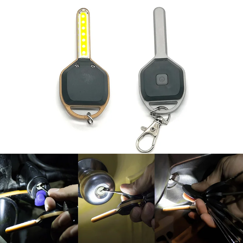 

Mini LED Flashlight Light Keychain Mini Key Shape Lamp Torch Emergency Camping Light