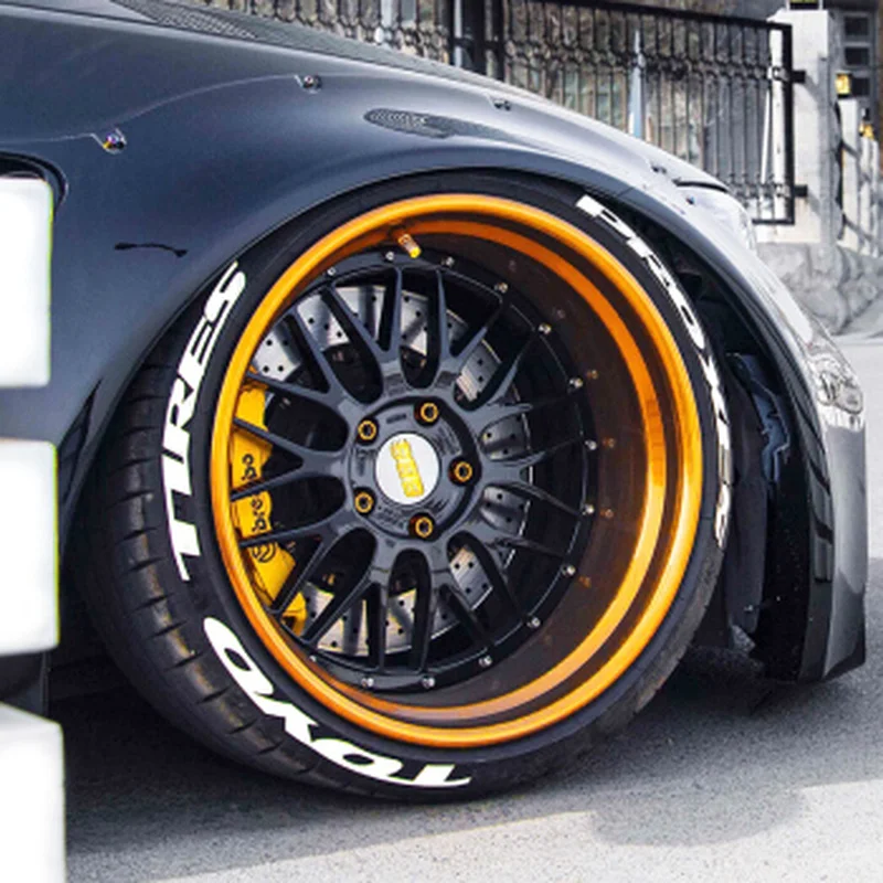

Multicolor Tire Stickers Car DIY Styling Tire Decals 3D Logo Rubber Wheels Label Stickers Permanent Tire Letterings on the Car