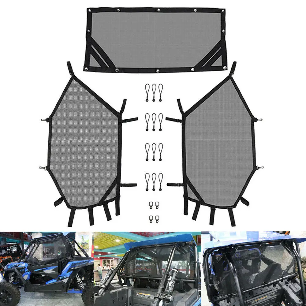 KEMiMOTO UTV переднее и заднее окно сетка набор UTV Дверь Защита от царапин для Polaris RZR 1000 900 RZR XP 4 UTV защита