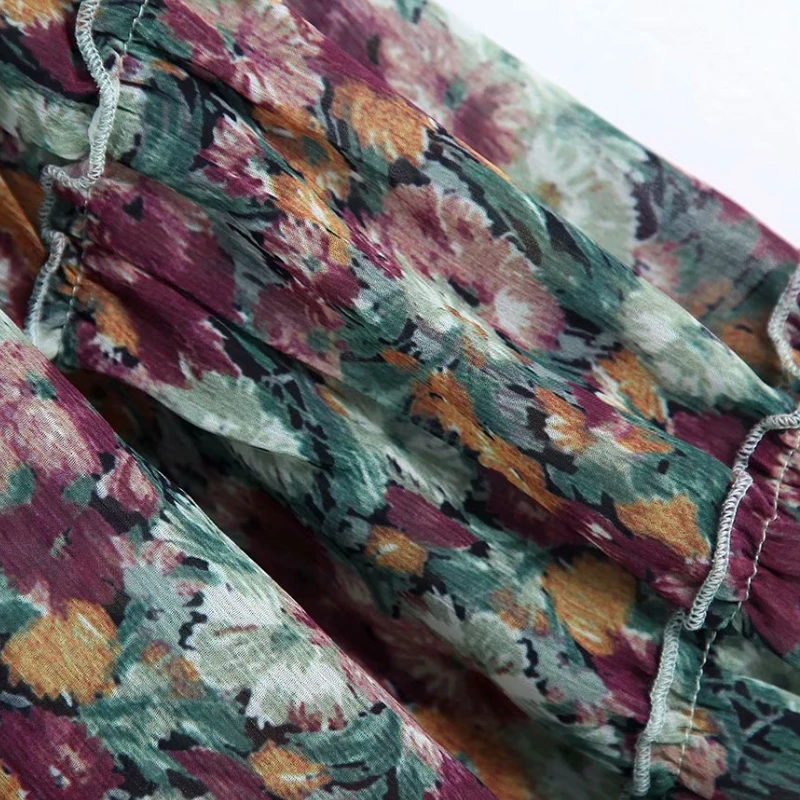 Goede Nieuwe vrouwen elegante stand kraag bloemenprint casual kimono blouse shirts vrouwen ruches chiffon blusas roupas feminina tops LS6012