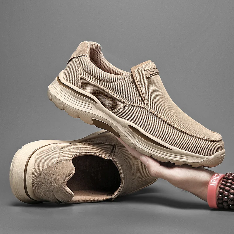 Men's Canvas Vulcanized Shoes Breathable Loafers New Comfortable Men's Shoes Outdoor Walking Shoes Lightweight Men Sneakers 2