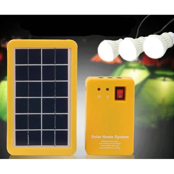

Portable Solar Panel Power Generator LED Light USB Cable Charge Emergency System Kit 6V batteries Energy for Home Outdoor
