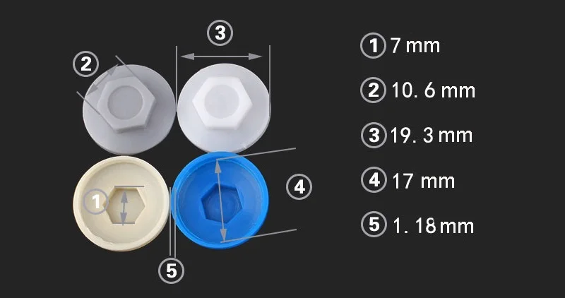 Outer hex hexagon Screw nut covers caps 6 (2)