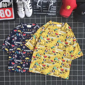 

Duckwaver Chic Fashion Loose Women T-shirt Women Bohemia Top Short Sleeve Stranger Things T Shirt Femme Animal Print Tee Shirt