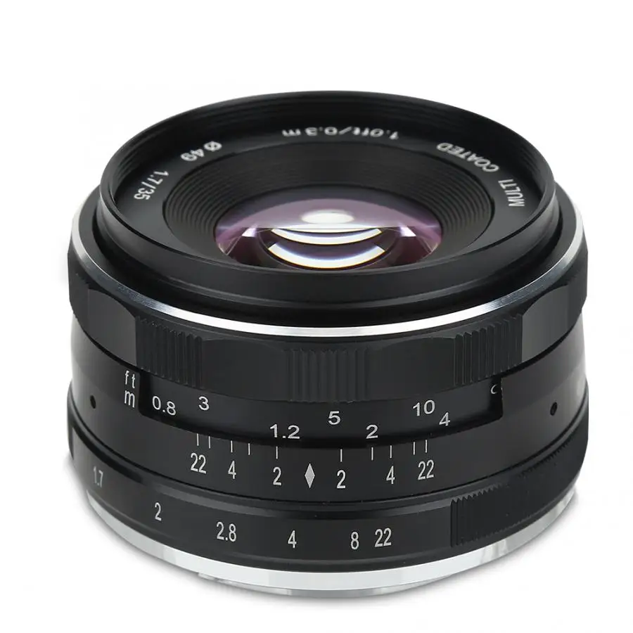 Meike MK-35-1.7 35 мм F1.7 ручная фокусировка объектива APS-C для Canon sony SLR E Mount Fuji для крепления беззеркальной камеры 4/3