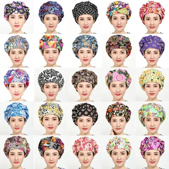 

Women Men Nursing Surgery Hat Printing Hospital Surgical Caps Nurse Supplies Workwear Operation Doctor Hats Kitchen Cooking Cap