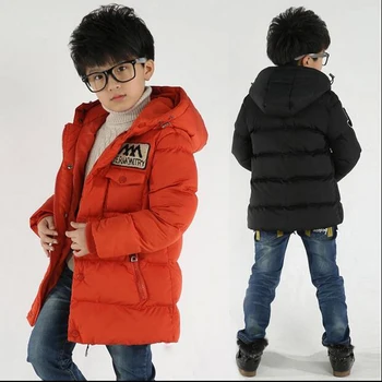 

INS HOT Baby Boys Winter Jacket Hooded 4-13 Years Old Children's Parkas Hot Sale Plus Thick Explosion M Labeling Green Orange