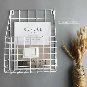 

Decoration Living Room Space Saving Storage Shelf Practical Gridding Wall Hanging Iron Structure Home Organizer Bedroom Office