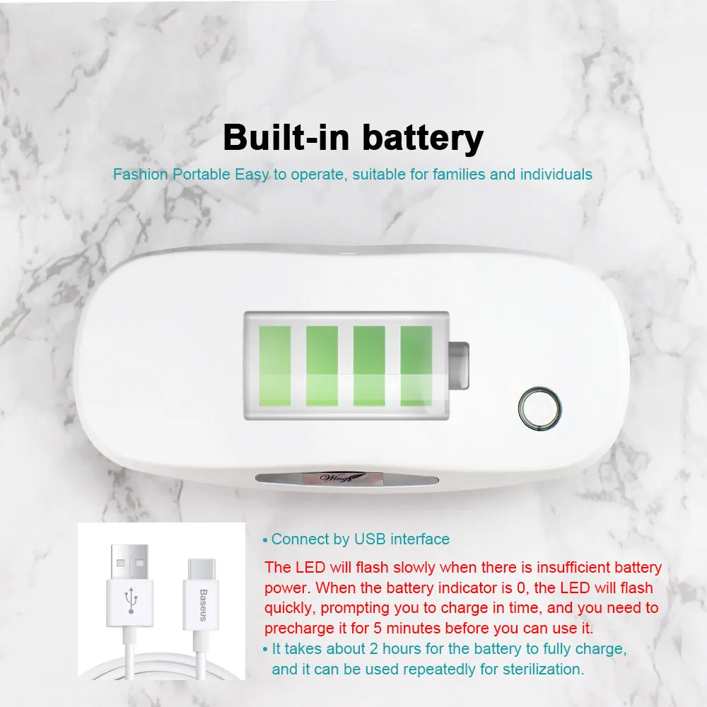 Portable UV Sterilizer Disinfection Box USB Charge Nail Makeup Cleaning Box Personal Care Ultraviol