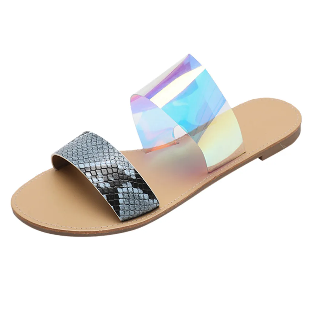 

Casual Color Snake Mixing Roman Slipper Woman Shoes New Arrival Plus-size Flats Slippers Shoes For Woman Zapatos De Mujer Drop