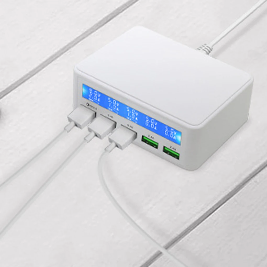 5-Порты и разъёмы USB смарт-телефон Зарядное устройство Мощность адаптер настольная зарядная станция ЖК-дисплей Дисплей usb-разъем быстрое Зарядное устройство