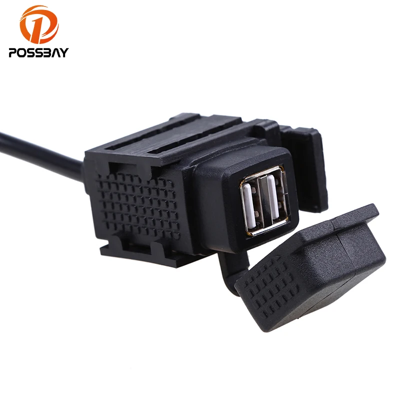 POSSBAY Universal Motorcycle USB Charger Adapter Electric Bike Handlebar Power Supply Port Socket for Phone GPS MP4 Truck Boats |