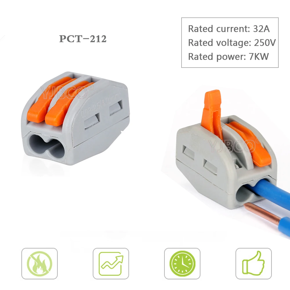 30-100 шт 2pin 3pin 4pin 5pin 8pin проводник клеммный блок светодиодные светильники разъем светодиодные полосы разъемы - Цвет: PCT-212