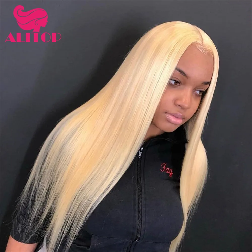 

ALITOP 613 Lace Front Human Hair Wigs perruque cheveux humain Blonde Lace Front Wig Pre Plucked Brazilian Straight Remy Hair Wig