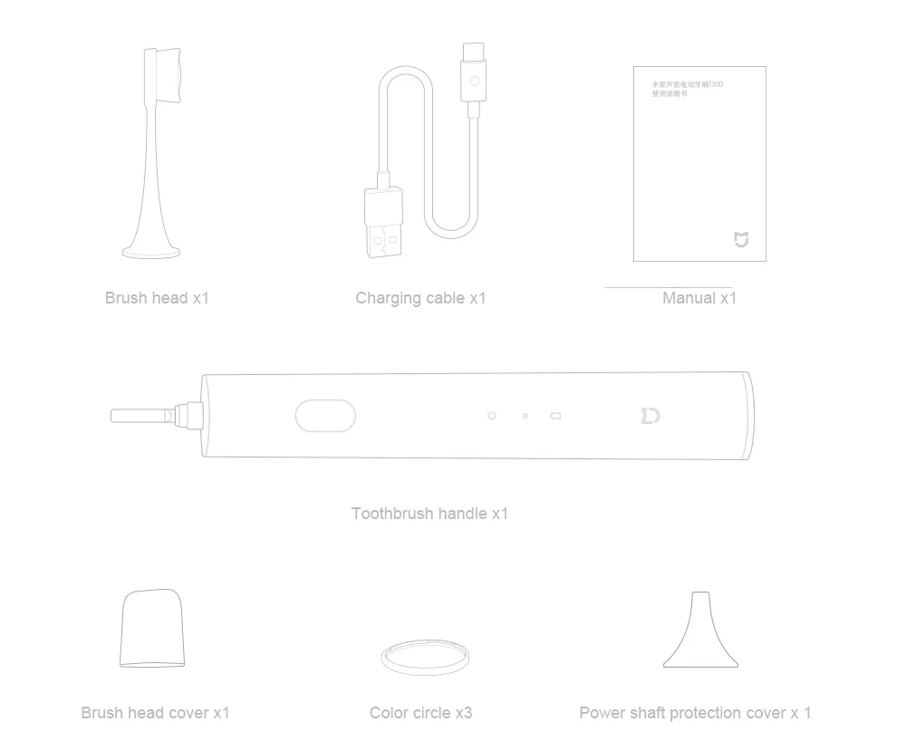 Xiao mi jia T300 mi умная электрическая зубная щетка 25 дней с памятью последнего предпочтения высокочастотный Вибрационный магнитный мотор