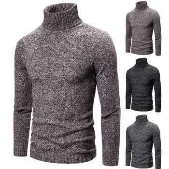 

Men Autumn Winter Turtle Neck Thick Warm Knitted Sweater Slim Thin Pullover Hot Sales