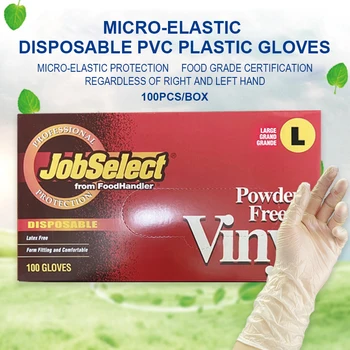 

Food Grade Disposable PVC Gloves 100 Pcs/Box Micro-elastic Transparent Gloves Home Cleaning Universal For Left And Right Hand