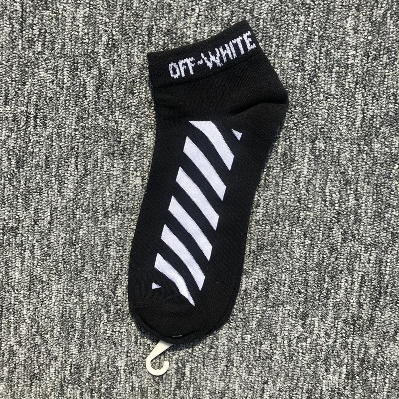 Europe And America Ow Stripes Short Harajuku Popular Brand Low Top Short Socks hua ban wa Students Men And Women Short Socks COU
