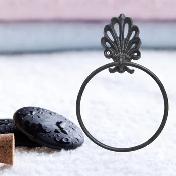

1PC Towel Ring Round Shaped Wrought Iron Household American Vintage Accessories Holder Towel Rack for Home Decor Bathroom