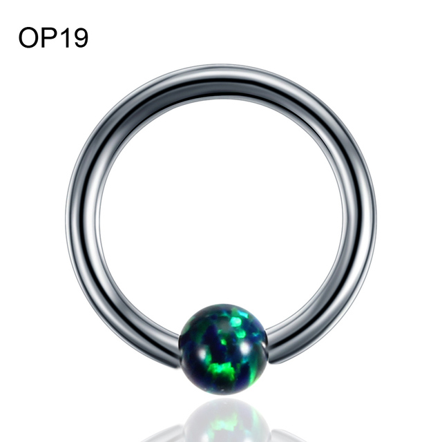 Titanium Ear Septum Helix Tragus Opal CBR Piercings Christina Vertical Hood Labret Dermal Anchor Earrings Piercing Jewelry
