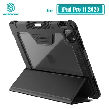

for iPad Pro 11 2020 Case Shockproof Cover .Nillkin PU Leather Case for iPad Pro 11 2020 with Pencil Holder Gift Protective Film