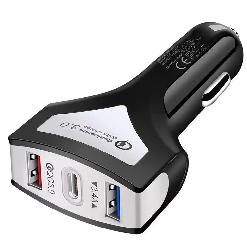 3 порта usb type-C QC3.0 автомобильный прикуриватель телефон быстрое зарядное устройство адаптер питания
