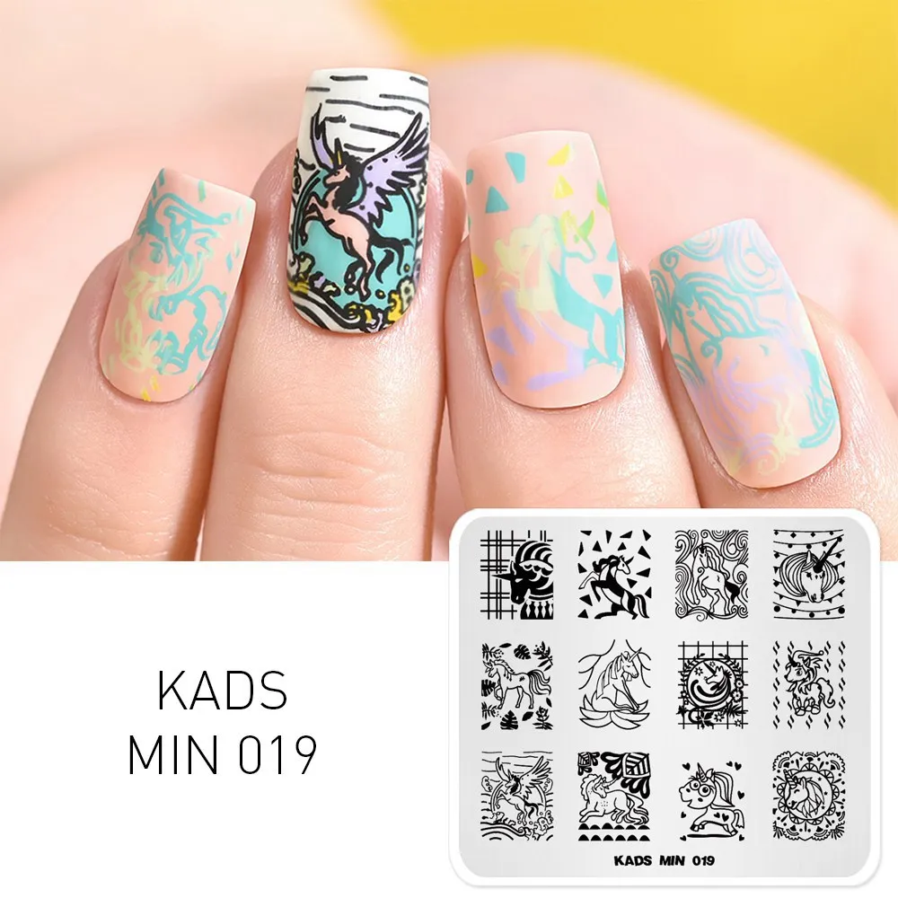 MIN 019 KADS, Новое поступление, 26 вариантов дизайна, 1 шт., мин серия, штамп, тарелка, цветочный лист, животные и полосы, изображение, сделай сам, украшение, художественная тарелка - Цвет: MIN 019