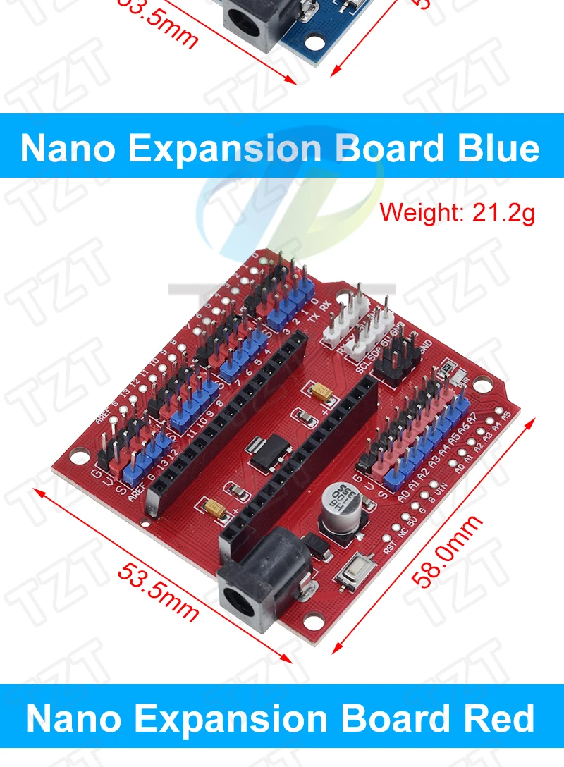 TZT NANO V3.0 3.0 Controller Terminal Adapter Erweiterungsplatine NANO IO Shield Einfache Erweiterungsplatte für Arduino AVR ATMEGA328P – Detail 2