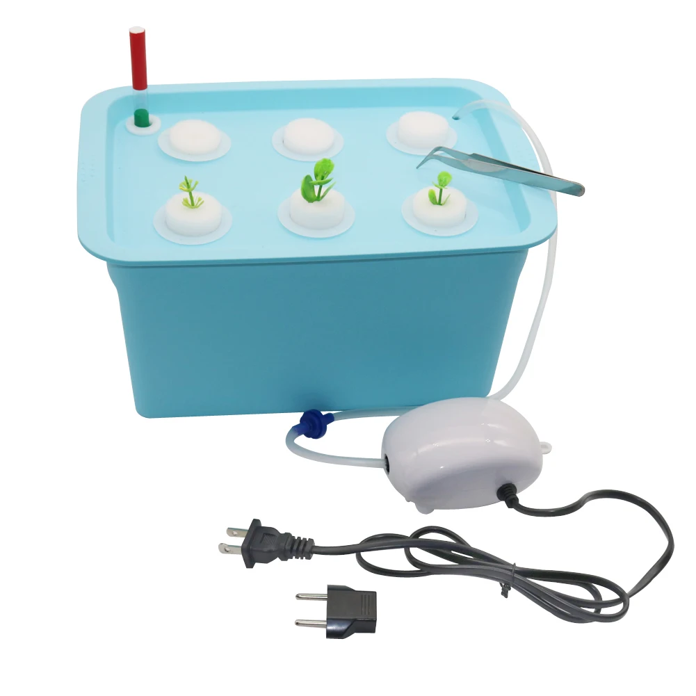 6 Hole Plant Hydroponic System Indoor Garden Box Growth Kit Garden Flower Pot Plant Seed Nursery Flower Pot 220V/110V 1 Set
