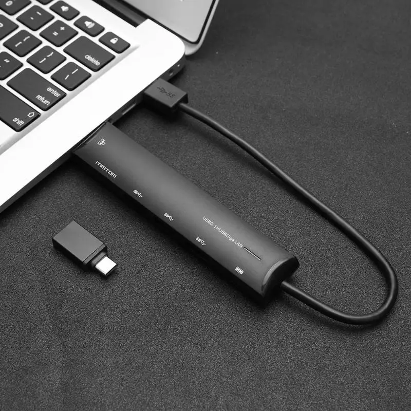 Прочный USB C конвертер Классический Тонкий Ethernet 3 0 к RJ45 концентратор адаптер
