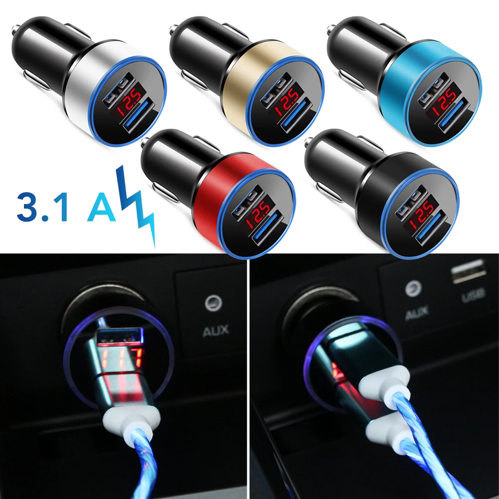 Новый светодиодный двойной USB Автомобильное зарядное устройство для UAZ 31512 3153 3159