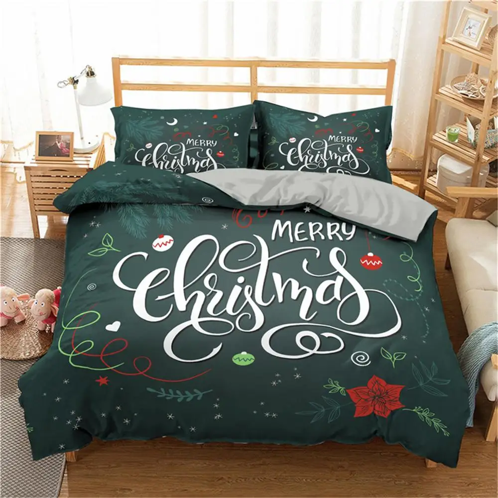 Homesky Merry Christmas постельные принадлежности набор пододеяльник красный Санта Клаус одеяло постельное белье с наволочкой queen King size - Цвет: CD041-7