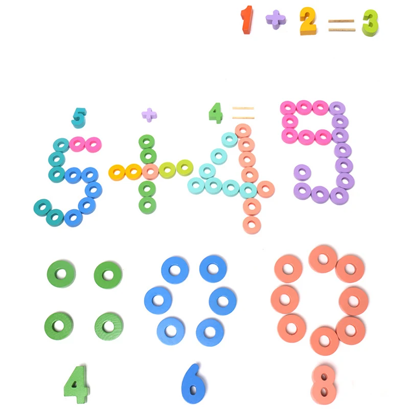 Children 6 in 1 Log Board Letter Shape Matching Toy Learning Count Matching Number Shape Early Education Teaching Children Math