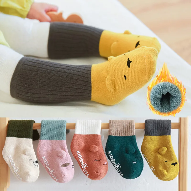 Thicken Warm Newborn Boy Girl Socks Floor Wear Antiskid Floor Sock Baby Socks 