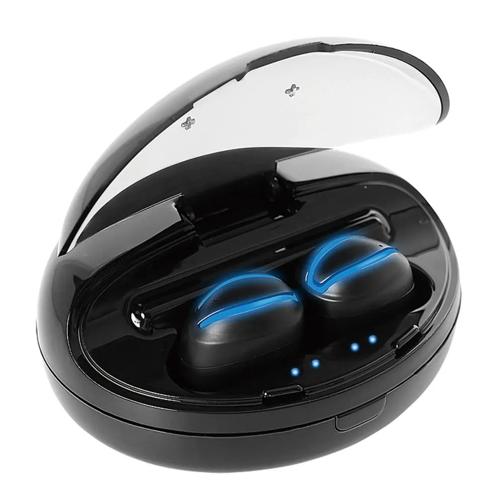 H8 Bluetooth Earphone Mini Wireless Stereo TWS Bluetooth 5.0 Headset In-Ear Automatic Boot Pairing With Charging Box Microphone - Color: Blue