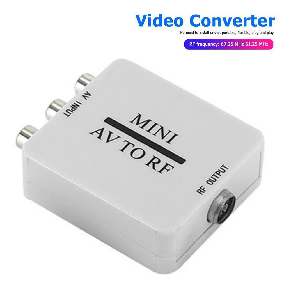 Мини преобразователь для HD видео RCA AV CVSB в RF видеоадаптер поддержка MHz 61 25 67
