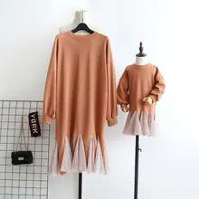 Платье с оборками для девочек модные осенние хлопковые платья для девочек 2-7 лет, HW889