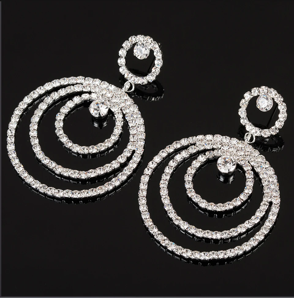 YFJEWE Новые Серебряные длинные висячие серьги с кристаллами и кисточками для женщин, свадебные серьги в форме капли, модные ювелирные изделия, подарки E300
