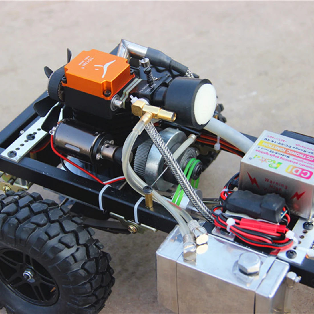 New Hot 1:10 DIY Modified Gas Powered RC Car Without Car Body Shell