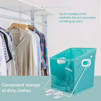 

Closet Caddy Dirty Clothes Storage Box 'organizer Trolley Pull Down Laundry System Foldable Storage Shelf Organizer Bedroom