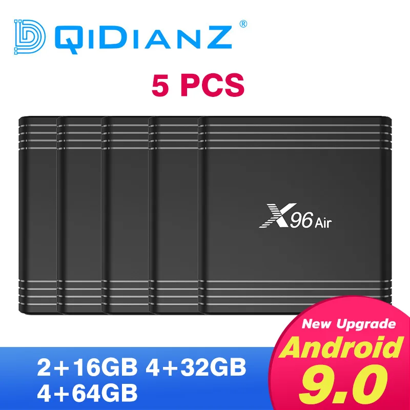 ТВ-приставка X96 Air 5 шт. Android 9 0 Smart tv box Amlogic S905X3 mini Dual Wifi медиаплеер флеш-память: 16 ГБ 32