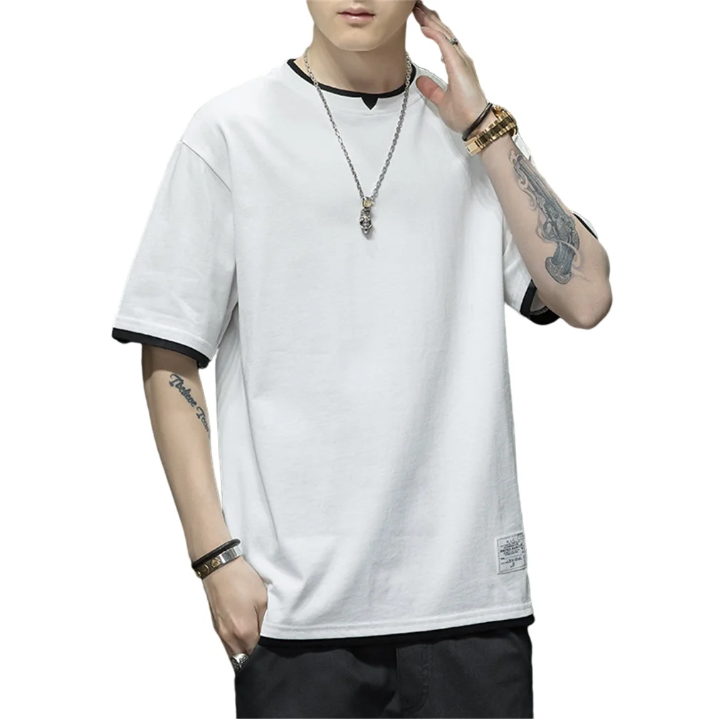 

Mens Outdoor Cycling Tee Short-Sleeve Crewneck Cotton Loose Fit T-Shirt Skateboard Athletic Tops Funny Graphic T-shirts
